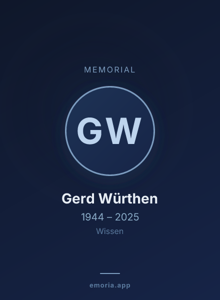 Memorial portrait of Gerd Würthen
