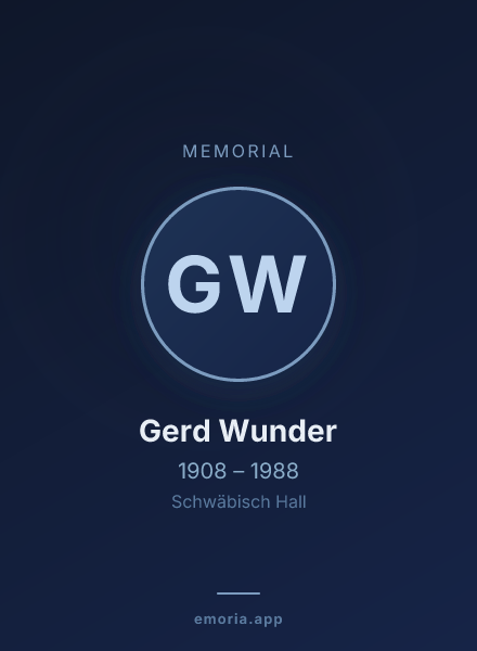 Memorial portrait of Gerd Wunder