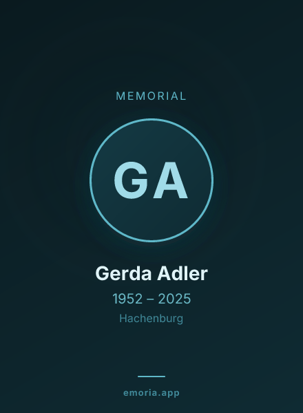 Memorial portrait of Gerda Adler