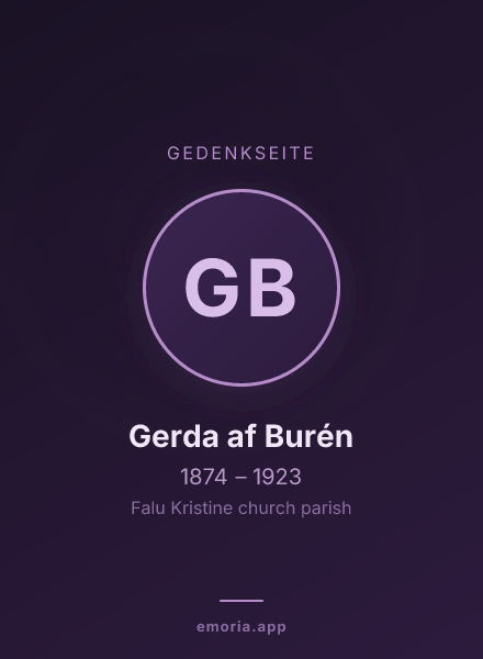 Gedenkportrait von Gerda af Burén