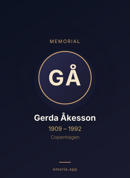 Memorial portrait of Gerda Åkesson