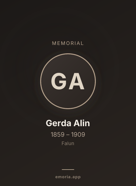 Memorial portrait of Gerda Alin