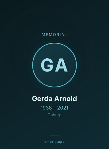 Memorial portrait of Gerda Arnold