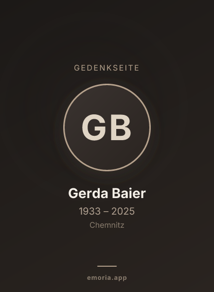 Gedenkportrait von Gerda Baier