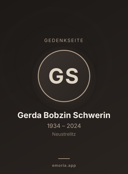 Gedenkportrait von Gerda Bobzin Schwerin