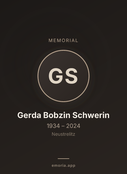 Memorial portrait of Gerda Bobzin Schwerin