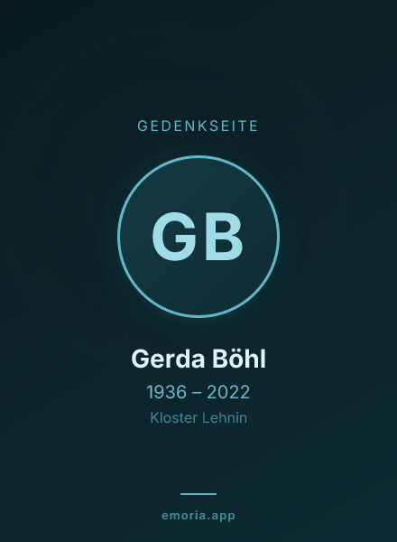 Gedenkportrait von Gerda Böhl