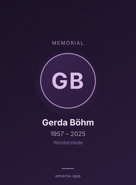 Memorial portrait of Gerda Böhm