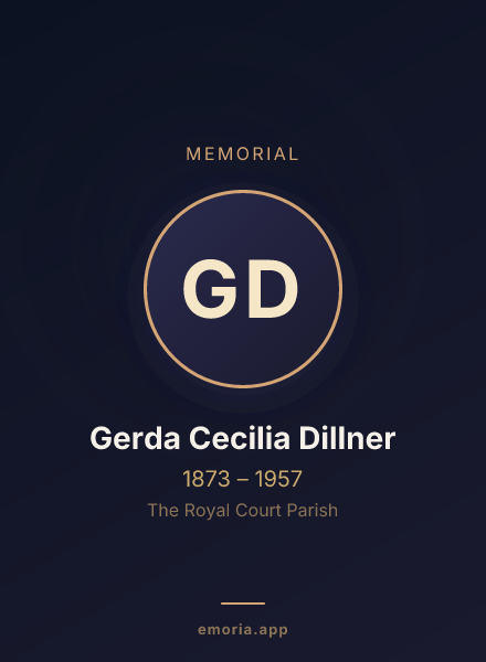Memorial portrait of Gerda Cecilia Dillner