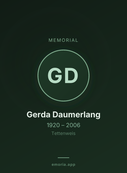 Memorial portrait of Gerda Daumerlang
