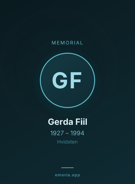 Memorial portrait of Gerda Fiil