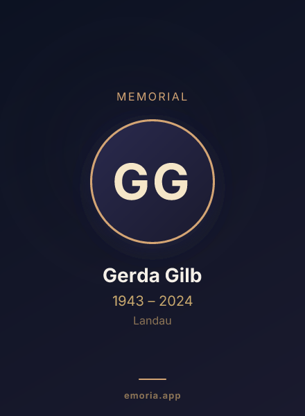 Memorial portrait of Gerda Gilb