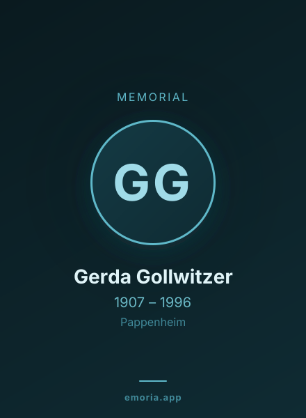 Memorial portrait of Gerda Gollwitzer