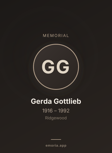 Memorial portrait of Gerda Gottlieb