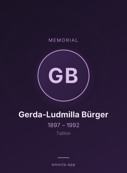 Memorial portrait of Gerda-Ludmilla Bürger
