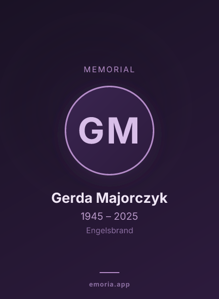 Memorial portrait of Gerda Majorczyk