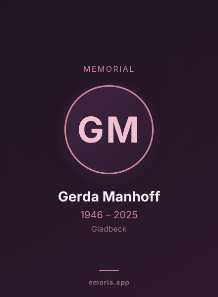 Memorial portrait of Gerda Manhoff