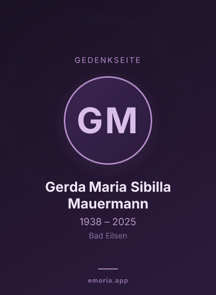 Gedenkportrait von Gerda Maria Sibilla Mauermann
