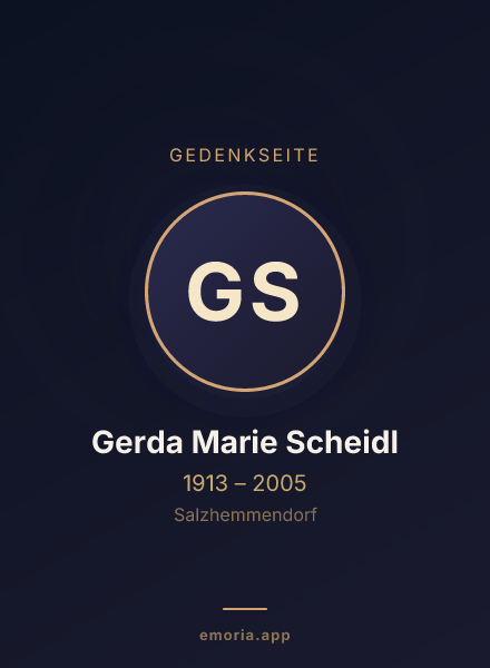 Gedenkportrait von Gerda Marie Scheidl