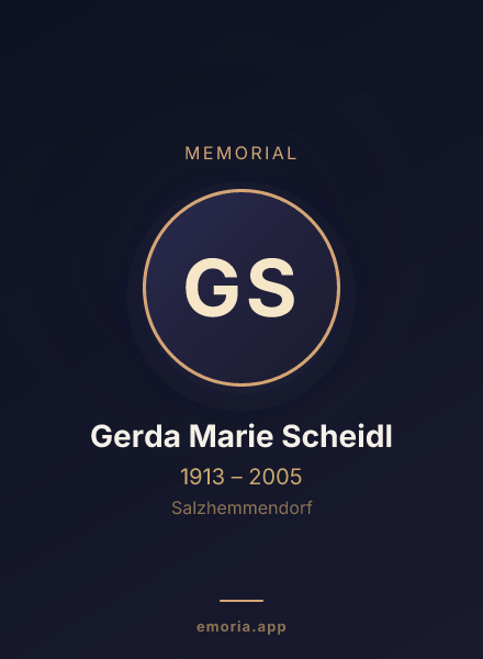 Memorial portrait of Gerda Marie Scheidl