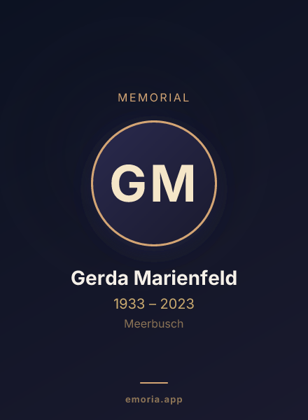 Memorial portrait of Gerda Marienfeld