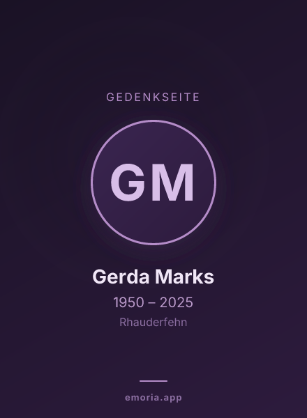 Gedenkportrait von Gerda Marks
