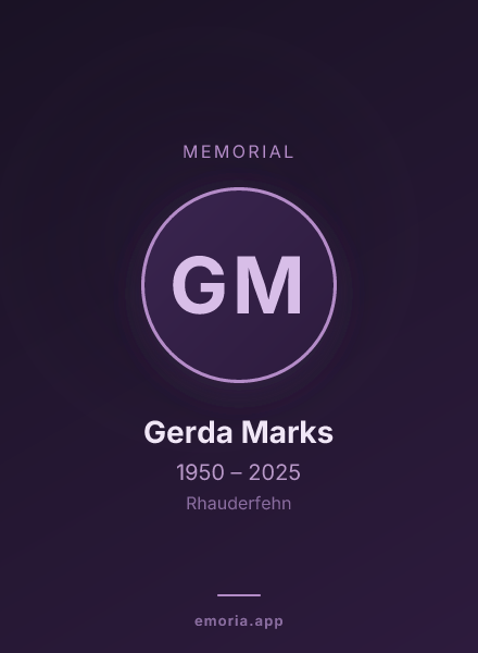 Memorial portrait of Gerda Marks