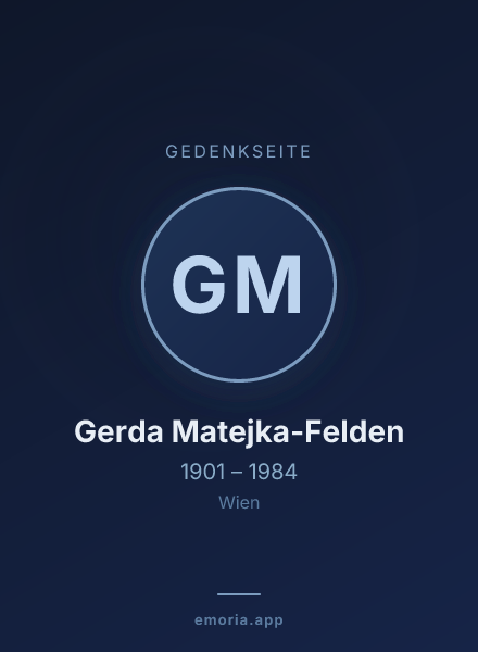 Gedenkportrait von Gerda Matejka-Felden