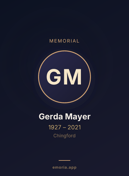 Memorial portrait of Gerda Mayer