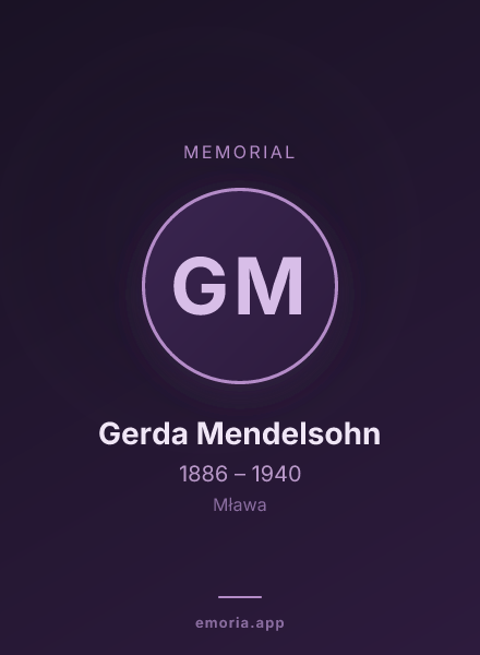 Memorial portrait of Gerda Mendelsohn
