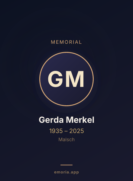 Memorial portrait of Gerda Merkel
