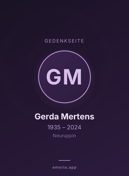 Gedenkportrait von Gerda Mertens