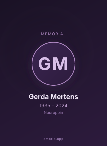 Memorial portrait of Gerda Mertens