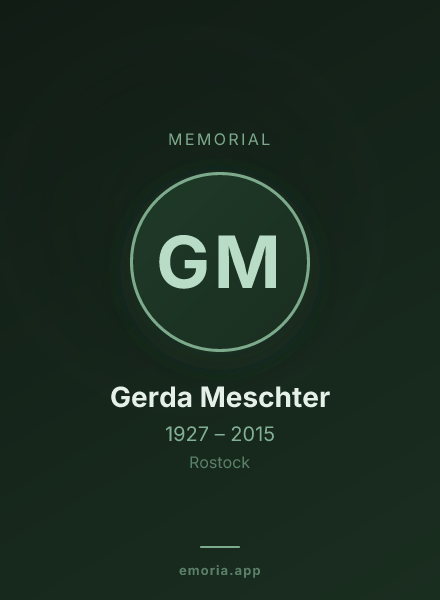 Memorial portrait of Gerda Meschter