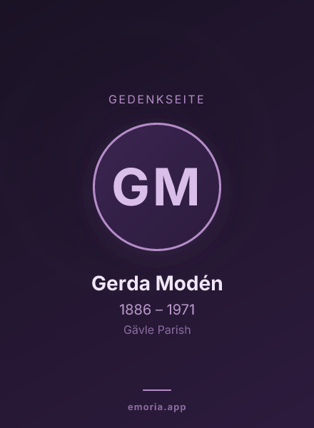 Gedenkportrait von Gerda Modén