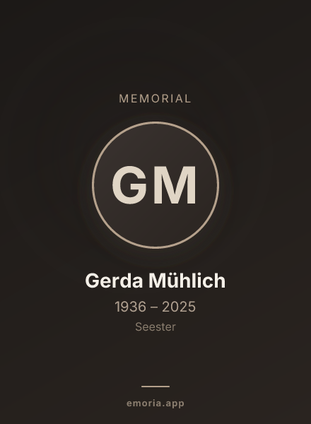 Memorial portrait of Gerda Mühlich