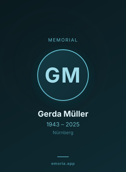Memorial portrait of Gerda Müller