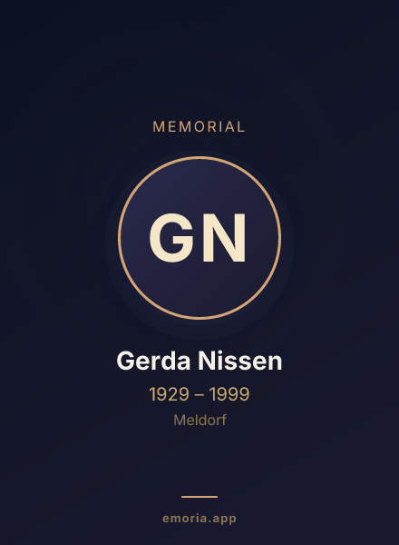 Memorial portrait of Gerda Nissen