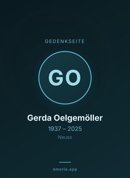 Gedenkportrait von Gerda Oelgemöller