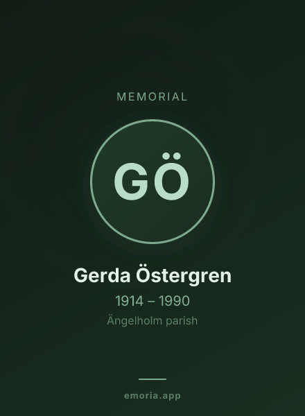 Memorial portrait of Gerda Östergren