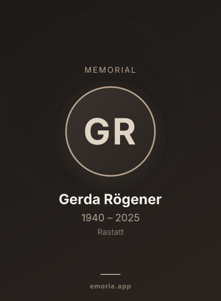 Memorial portrait of Gerda Rögener