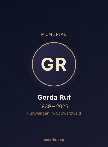 Memorial portrait of Gerda Ruf