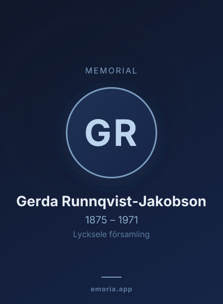 Memorial portrait of Gerda Runnqvist-Jakobson