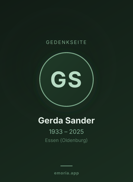 Gedenkportrait von Gerda Sander