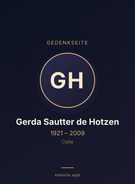 Gedenkportrait von Gerda Sautter de Hotzen