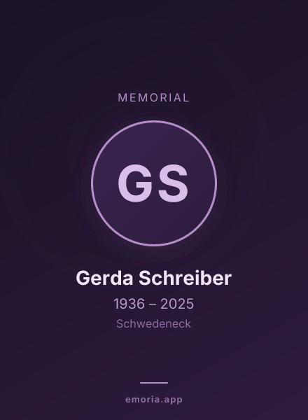 Memorial portrait of Gerda Schreiber