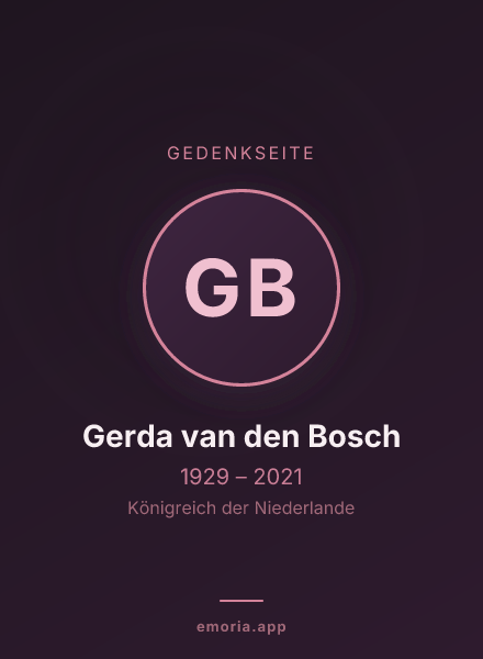 Gedenkportrait von Gerda van den Bosch