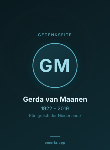 Gedenkportrait von Gerda van Maanen