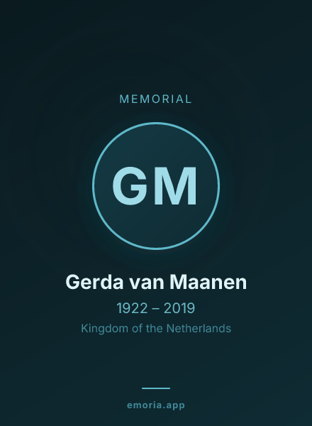 Memorial portrait of Gerda van Maanen