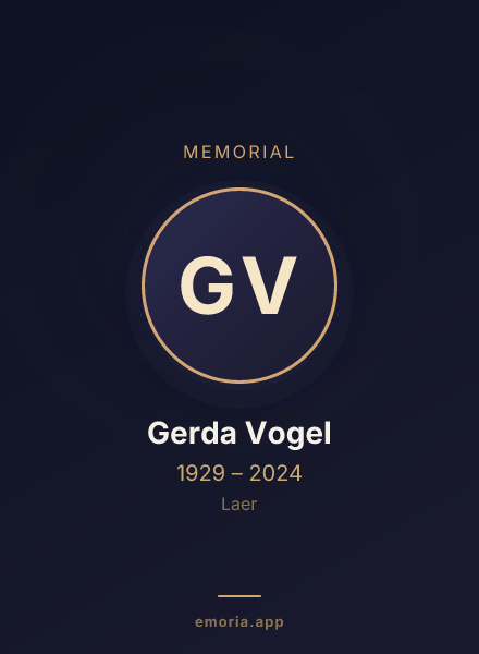 Memorial portrait of Gerda Vogel